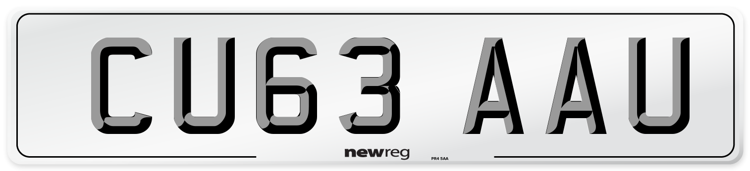 CU63 AAU Number Plate from New Reg